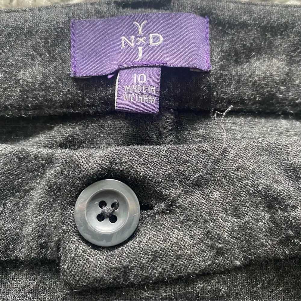 NYDJ Straight Leg Ponte Knit Pants Gray Size 10 Stretch Career Office